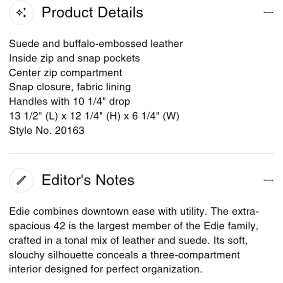 Coach Edie Shoulder Bag 42 Suede & Buffalo Embossed Leather - Picture 10 of 14